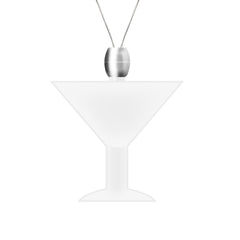 White LED Martini Pendant Necklace