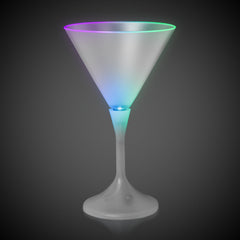 LED 7 oz. Martini Glass With White Stem