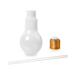 LED Light Bulb Cup with Lid & Straw