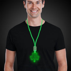 LED Shamrock Pendant Necklace
