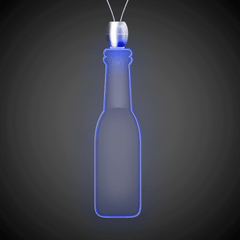 Blue LED Round Bottle Pendant Necklaces