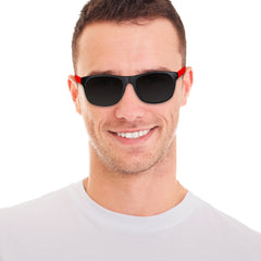 Neon Red Retro Sunglasses