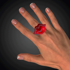 LED Red Lips Jelly Rings