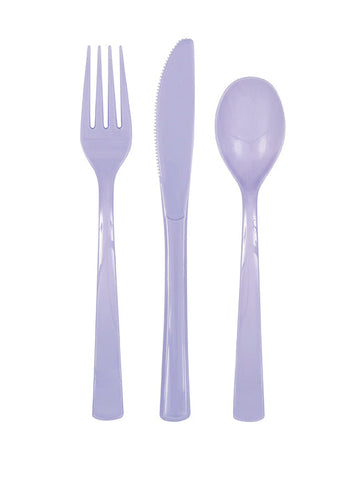 Lavender Solid Assorted Plastic Cutlery, 18ct