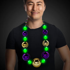 LED Mardi Gras Jumbo Bead Necklace