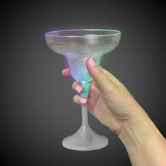 LED 10 oz Margarita Glass White Stem