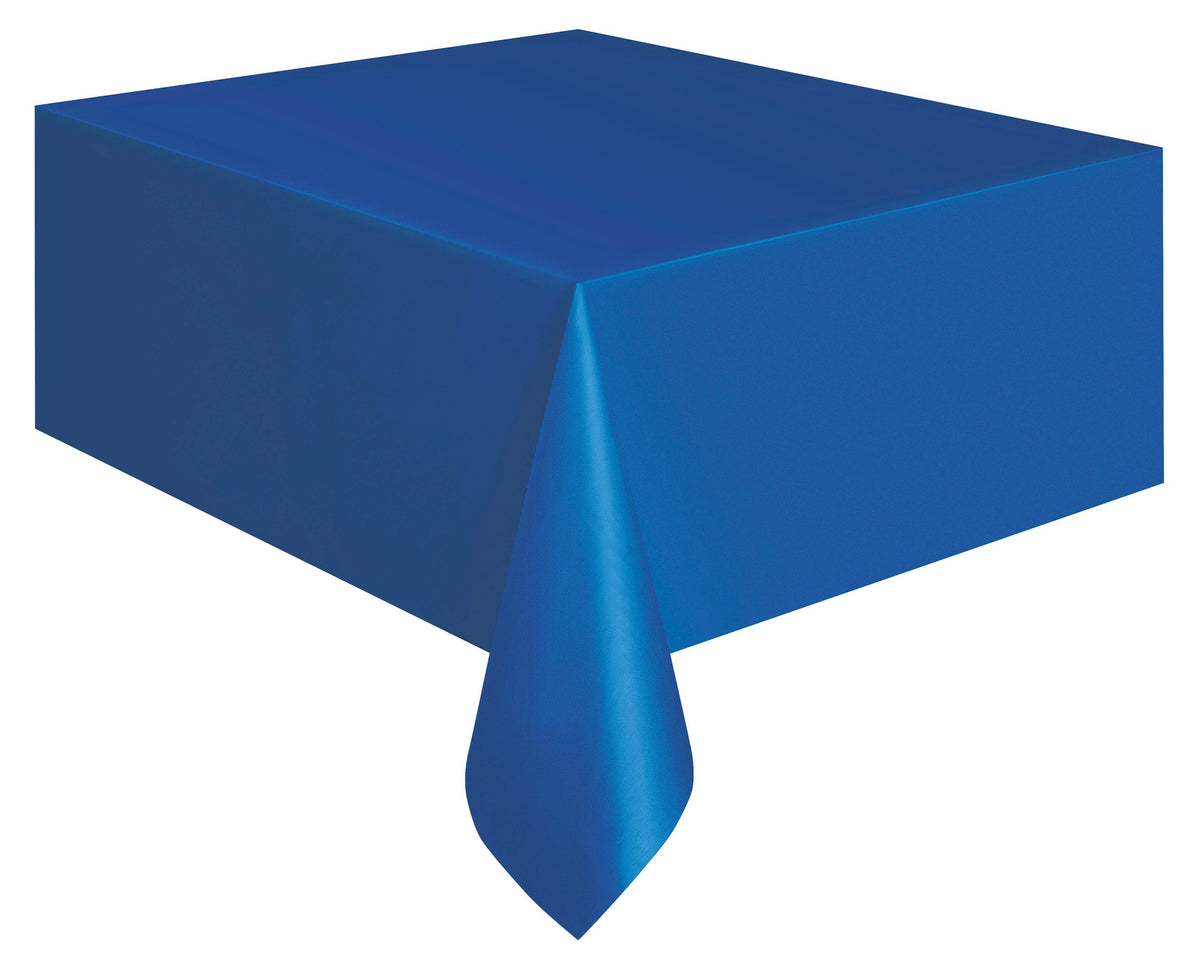 Royal Blue Solid Rectangular Plastic Table Cover, 54" x 108"