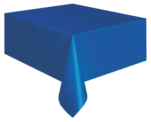 Royal Blue Solid Rectangular Plastic Table Cover, 54" x 108"