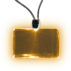 Amber LED Rectangle Pendant Necklaces