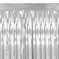 Silver Metallic Fringed Table Skirt
