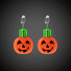 LED Pumpkin Clip-On Earrings