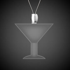 White LED Martini Pendant Necklace