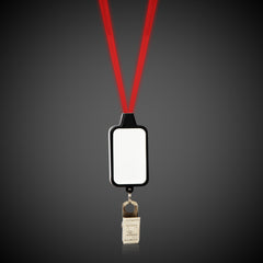 Red LED Lanyard with Badge Clip