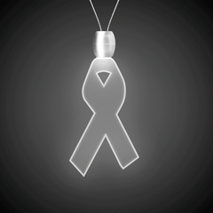 White LED Ribbon Pendant Necklaces