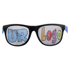 Custom Blue Billboard Novelty Sunglasses