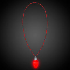 LED Red Bulb Bead Necklace