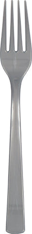 Silver Solid Plastic Forks, 18ct