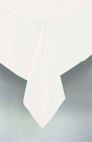Bright White Solid Rectangular Plastic Table Cover, 54" x 108"