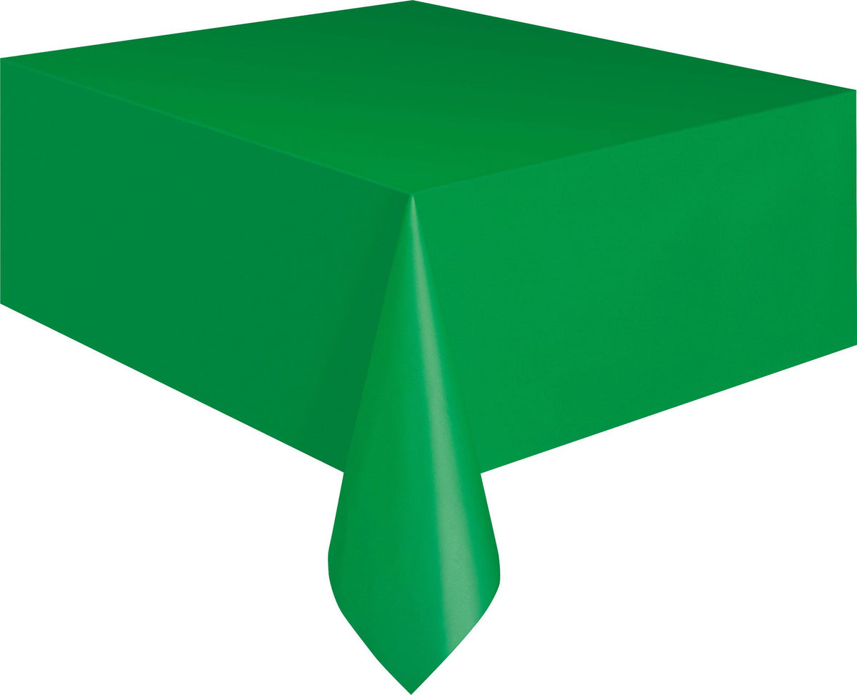 Emerald Green Solid Rectangular Plastic Table Cover, 54" x 108"