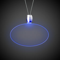 Blue LED Oval Pendant Necklaces