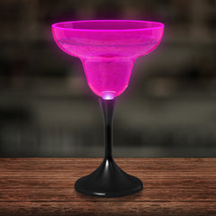 Neon Pink LED 10 oz. Margarita Glass