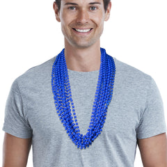 Blue 33" 7mm Bead Necklaces