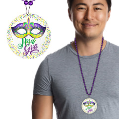 Mardi Gras Mask Medallion Bead Necklaces
