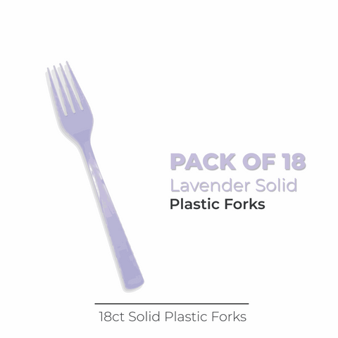 Lavender Solid Plastic Forks, 18ct