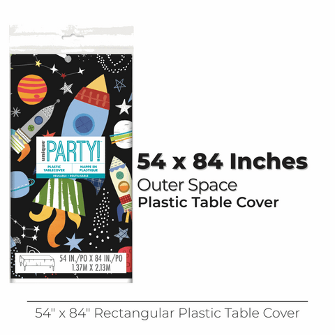 Outer Space Rectangular Plastic Table Cover, 54" x 84"