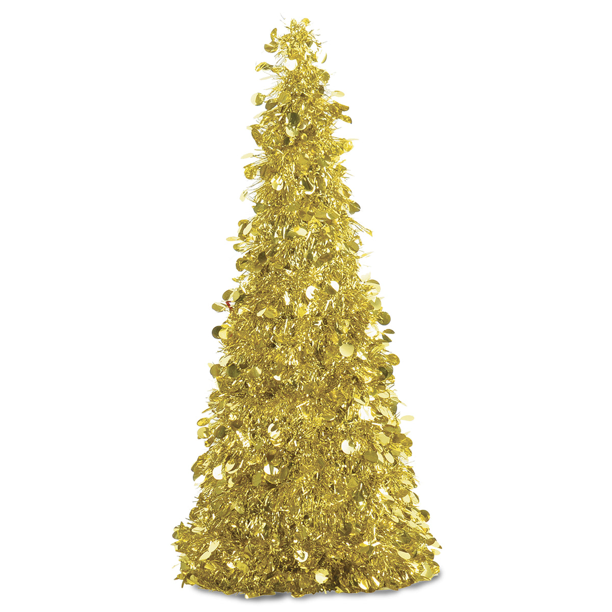 Gold Tinsel Tree 10" Centerpiece