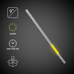 Yellow 9" Glow Motion Straws