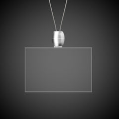 White LED Rectangle Pendant Necklaces