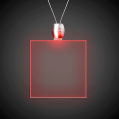 Red LED Square Pendant Necklaces
