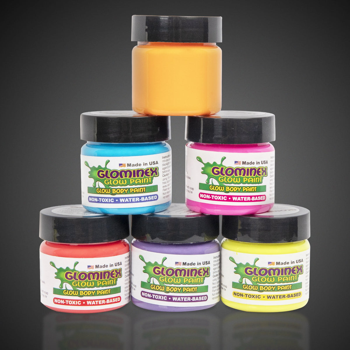 Assorted Glominex Glow Paint Jars