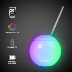 LED 20 oz. Tumbler Ball Cup with Straw