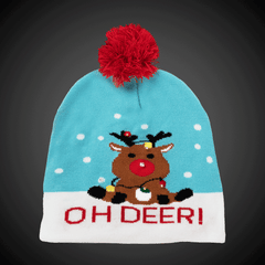 LED Christmas Knit Beanies Retail Hanging Display