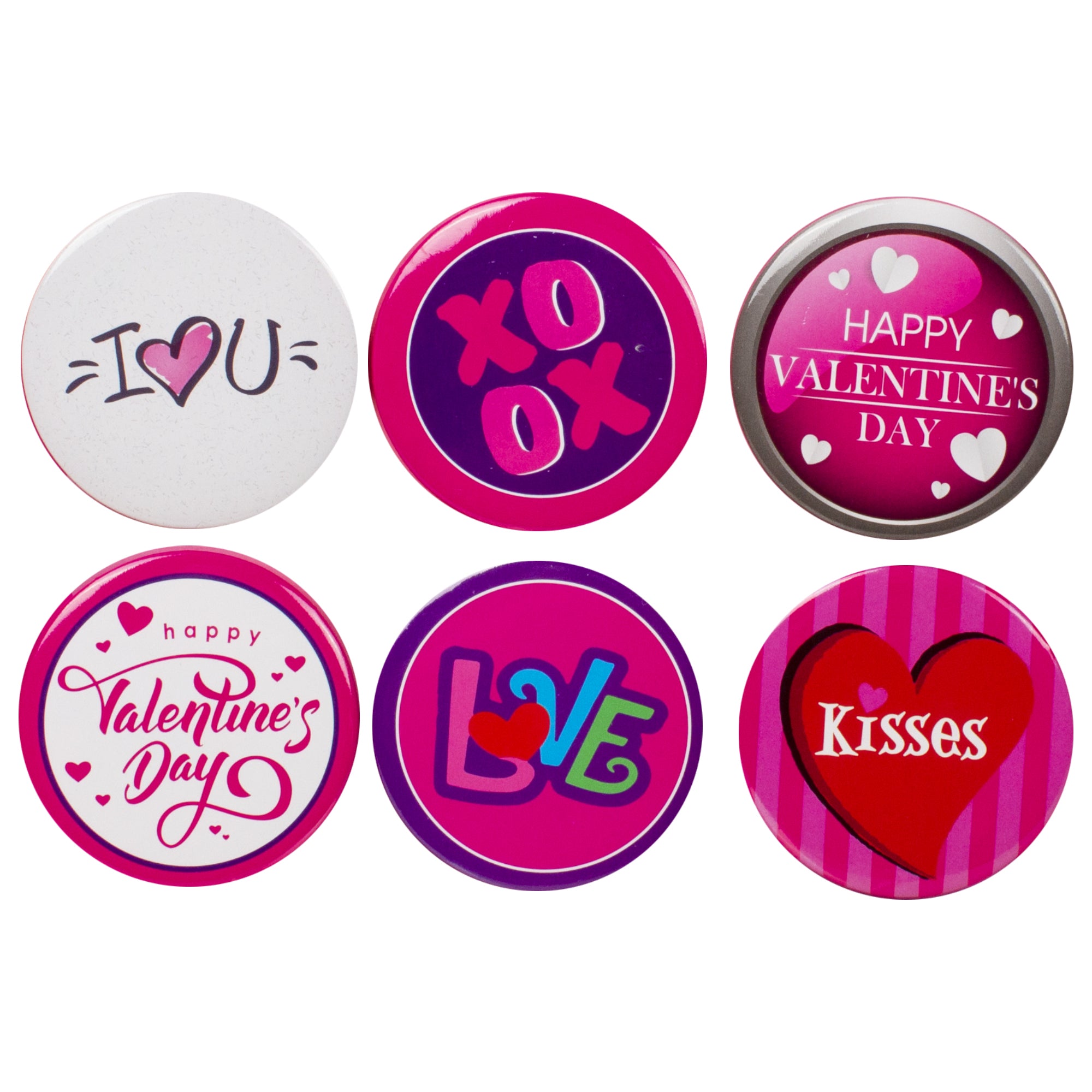 Valentine Button Valentine's Day Buttons - 6 pack – Windy City Novelties