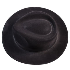 Black Velour Gangster Fedora Hats