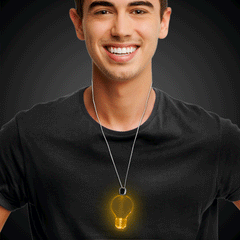 Amber LED Light Bulb Pendant Necklaces