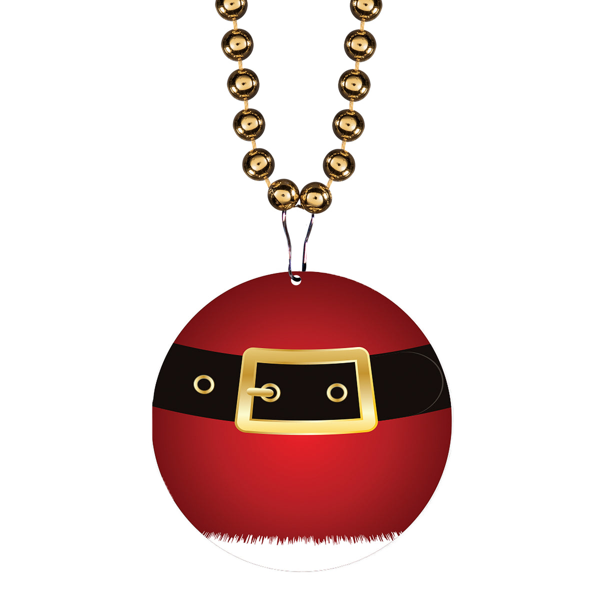 Santa Belt Medallion 33" Bead Necklaces