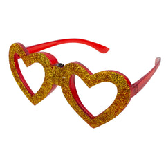 LED Gold Heart Glitter Glasses