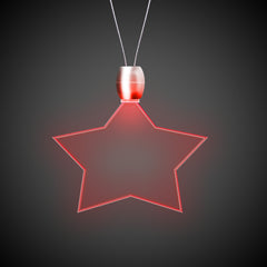 Red LED Star Pendant Necklace