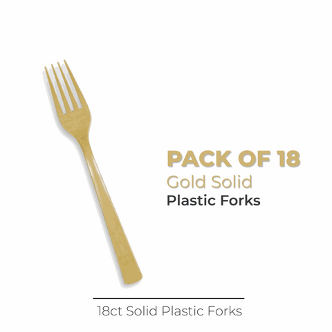 Gold Solid Plastic Forks, 18ct