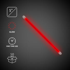 Red Glow 5" Swizzle Sticks
