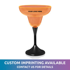 Neon Orange LED 10 oz. Margarita Glass