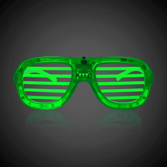LED Green Slotted Glasses