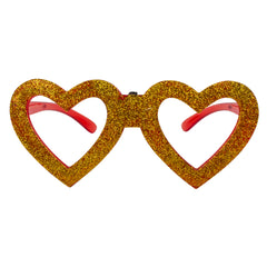 LED Gold Heart Glitter Glasses