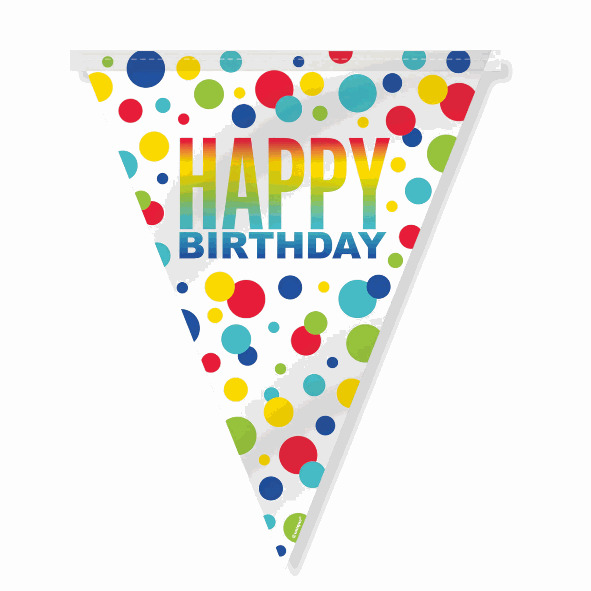 Rainbow Spots Birthday Plastic Flag Banner, 12 ft – Windy City Novelties