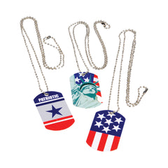 Patriotic Dog Tag Pendant Necklaces