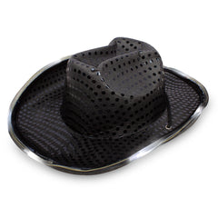 LED Black Sequin Cowboy Hat